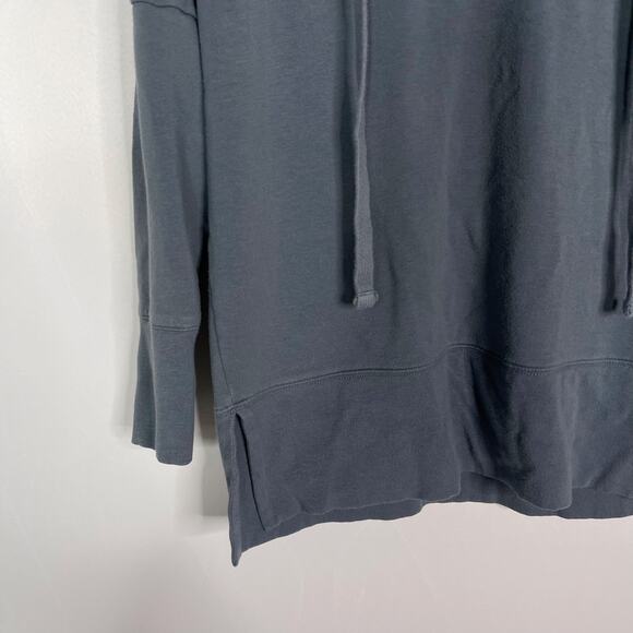 Alo XSmall Blue Pullover Hoodie Sweatshirt Scoop Neck Drawstring 3/4 Sleeve - Picture 6 of 8